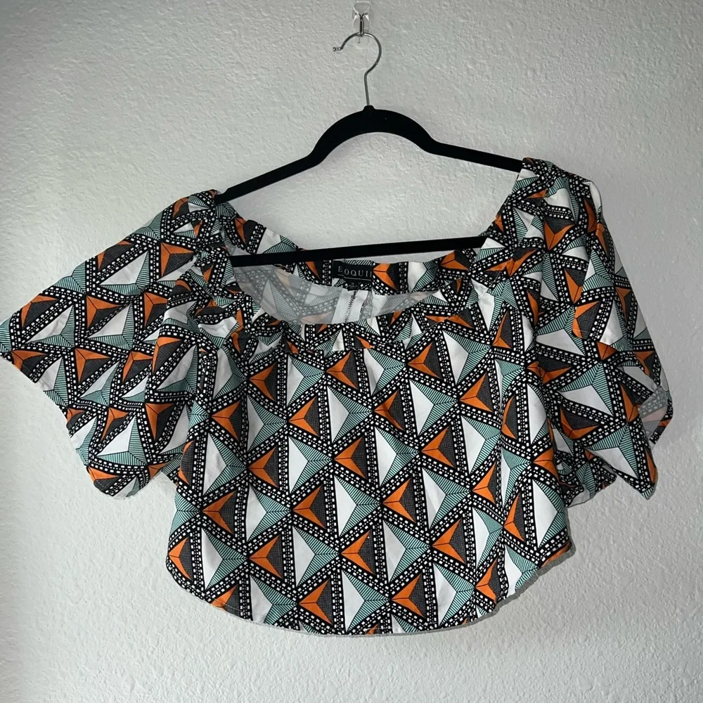 Eloquii Studio Printed Crop Multicolor Size 16 - Picture 3 of 11